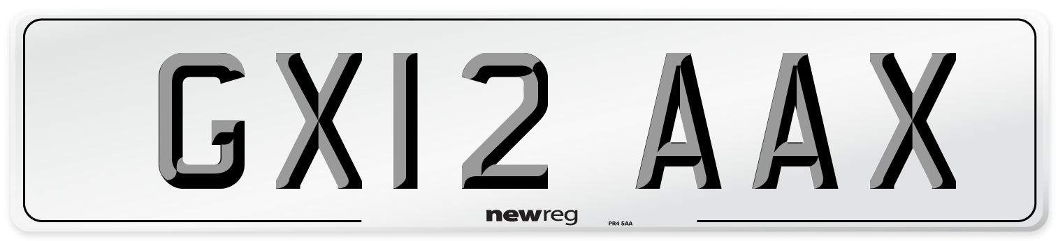 GX12 AAX Number Plate from New Reg